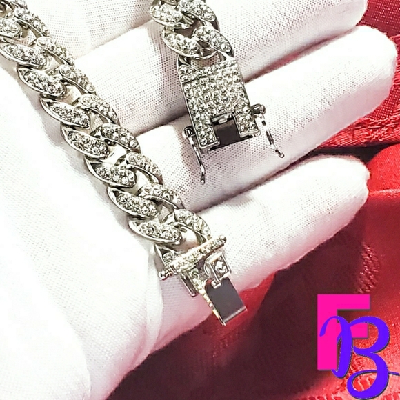 *NEW!* 13MM Iced White Gold Cuban Chain - Picture 9 of 16